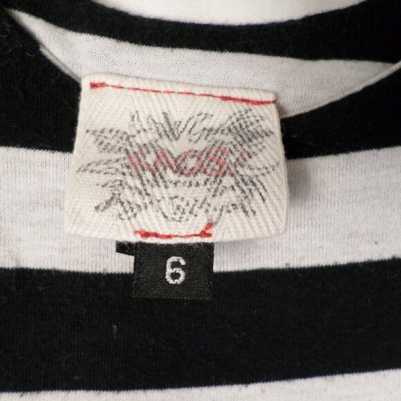 Kaos Recycled Johnny Cash Dress Black/White/Red Stripe Girls Youth Sz 6 - Picture 6 of 10